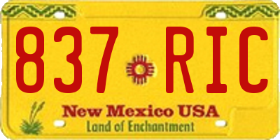 NM license plate 837RIC