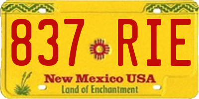 NM license plate 837RIE