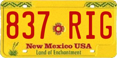 NM license plate 837RIG