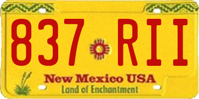 NM license plate 837RII