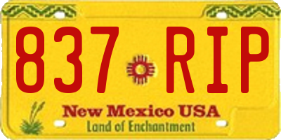 NM license plate 837RIP