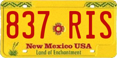 NM license plate 837RIS