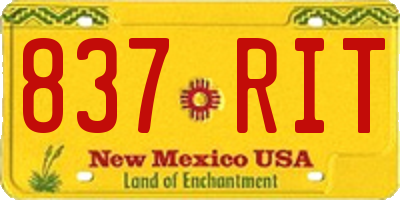 NM license plate 837RIT