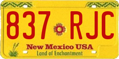 NM license plate 837RJC