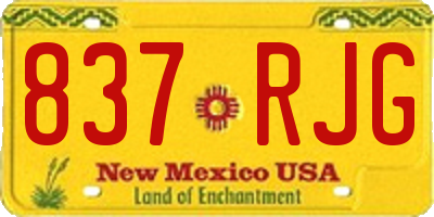 NM license plate 837RJG