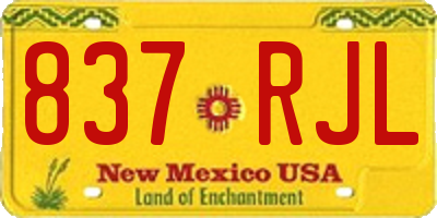 NM license plate 837RJL