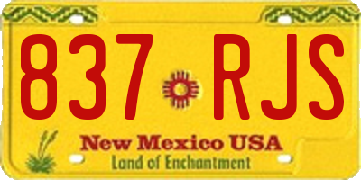 NM license plate 837RJS