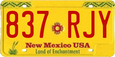 NM license plate 837RJY