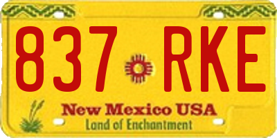 NM license plate 837RKE