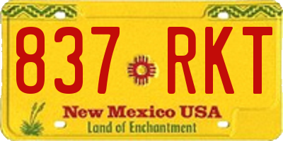 NM license plate 837RKT