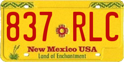 NM license plate 837RLC