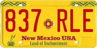 NM license plate 837RLE