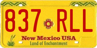 NM license plate 837RLL