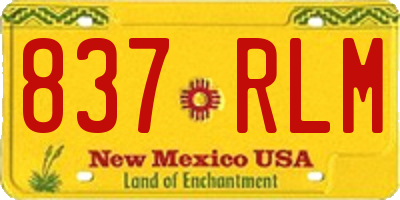 NM license plate 837RLM