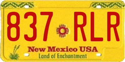 NM license plate 837RLR