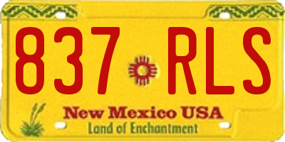 NM license plate 837RLS