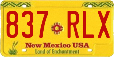 NM license plate 837RLX