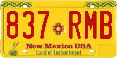 NM license plate 837RMB