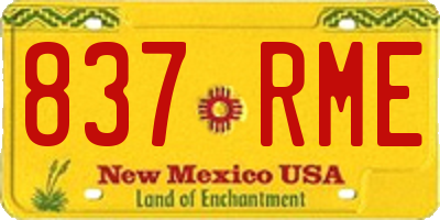 NM license plate 837RME