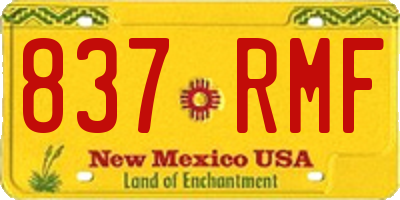 NM license plate 837RMF