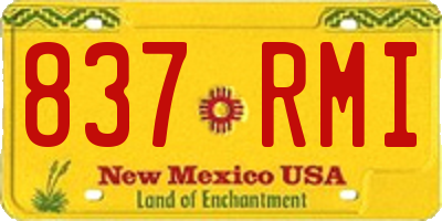NM license plate 837RMI