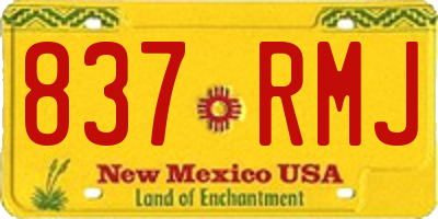 NM license plate 837RMJ