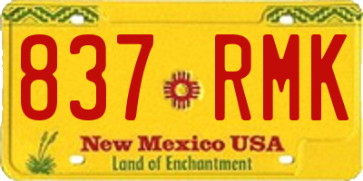 NM license plate 837RMK