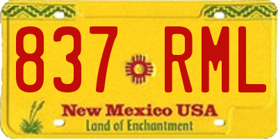 NM license plate 837RML