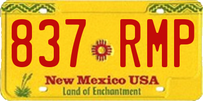 NM license plate 837RMP