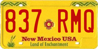 NM license plate 837RMQ