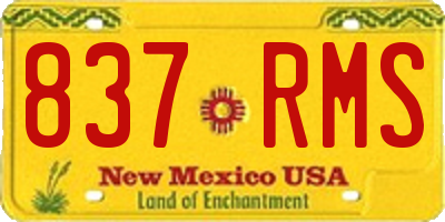 NM license plate 837RMS