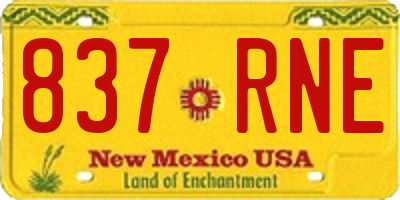 NM license plate 837RNE