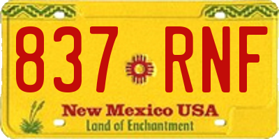 NM license plate 837RNF