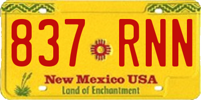 NM license plate 837RNN
