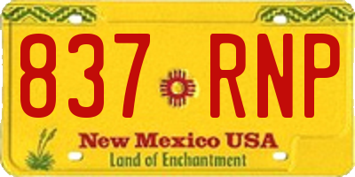 NM license plate 837RNP