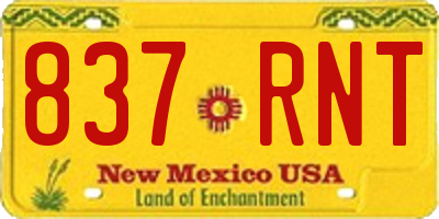 NM license plate 837RNT