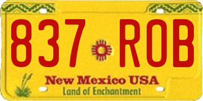 NM license plate 837ROB