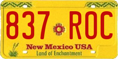 NM license plate 837ROC