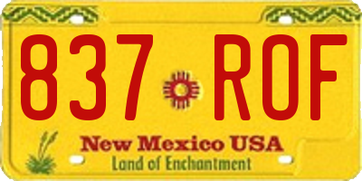 NM license plate 837ROF