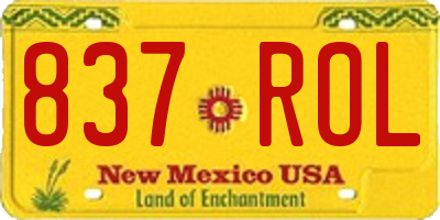NM license plate 837ROL
