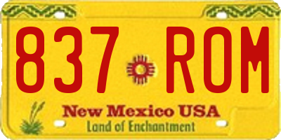NM license plate 837ROM