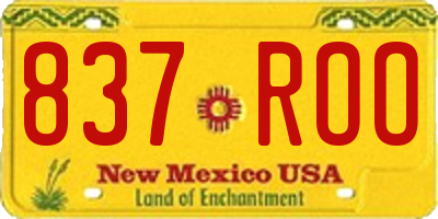 NM license plate 837ROO