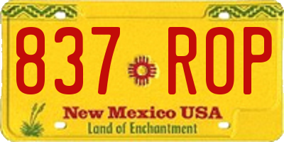 NM license plate 837ROP