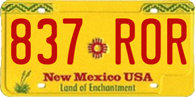 NM license plate 837ROR