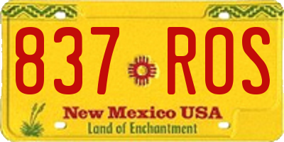 NM license plate 837ROS