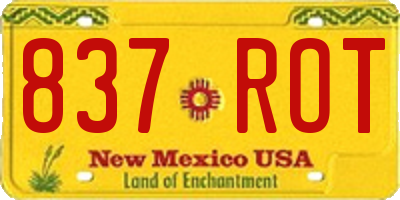 NM license plate 837ROT