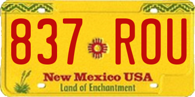 NM license plate 837ROU