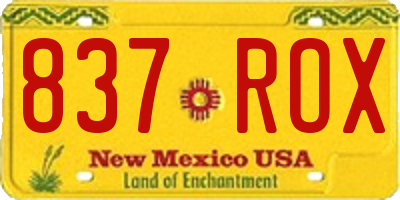 NM license plate 837ROX