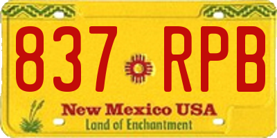 NM license plate 837RPB
