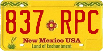 NM license plate 837RPC